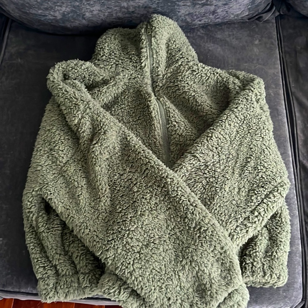 Fuzzy sherpa coat. Matches with everything. Never worn.